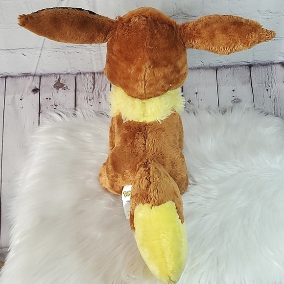 2017 Pokémon Build-a-Bear Eevee Large Plush Stuffed Animal Toy 19" Collectible - Picture 9 of 17